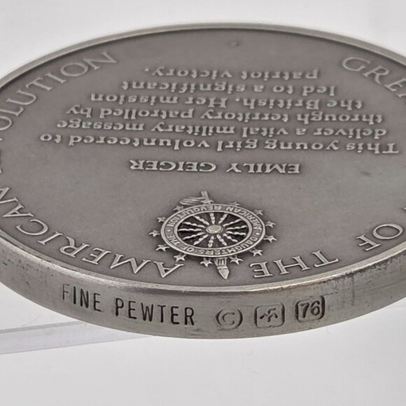 Emily Geiger The Great Women of the American Revolution Bicentennial Medals - Picture 3 of 3